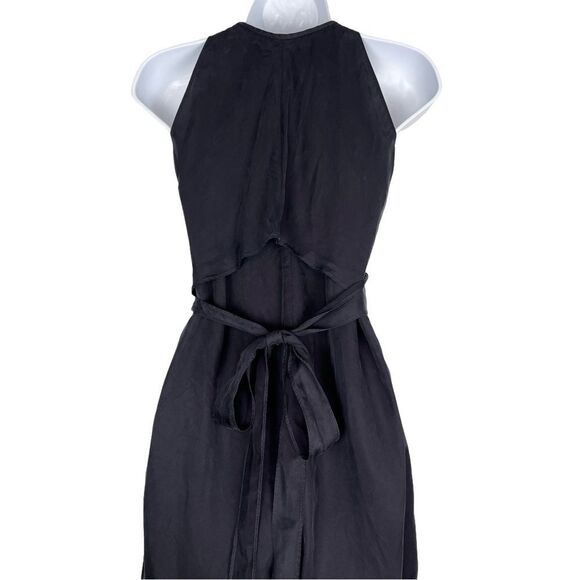 Ted Baker Delvina Halterneck Wide Leg Flowy Wrap Tie Jumpsuit Pocket Dark Navy 4 - Picture 6 of 12